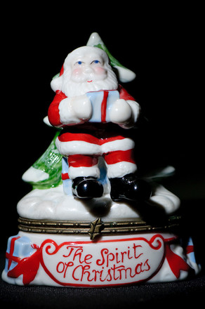 Test shot of Santa with a grid spotted flashgun